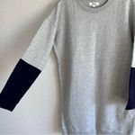 Madewell Oversize Jumpstart Sweater Sleeve Dress Knit Gray & Navy Photo 2