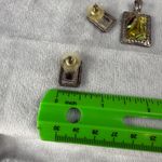 Vintage Silver Tone Pendant & Earrings Set Iridescent Abalone Shell Insets Photo 6