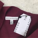 Dress the Population  TIffany Burgundy One Shoulder Midi Dress Cocktail Party New Photo 5
