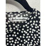 Reformation Juni Polka Dot Dress Size 4 Black White Puff Sleeve Mini Bodycon Photo 6