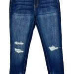 KanCan Dark Wash Distressed Skinny Jeans Size 7/27 Denim Stretchy Casual Blue Photo 0