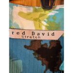 Fred David  Womens Short Sleeve V-Neck Button Up Shirt Blue Green Size XL (5334) Photo 2