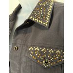 Laura Ashley  Black Denim Jacket Western Embellished Collar Womens Medium M Denim Photo 5