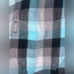 Columbia Women’s XL Blue Gray Plaid 1/2 Button Long Sleeve dress / tunic Photo 2