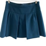 J.Crew  Box Pleat Mini Skirt Teal Blue Size 6 Structured A-Line Photo 1