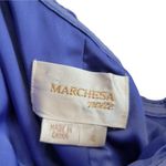 Marchesa Notte Ruffle Pleated One Shoulder Dress Blue Silk Organza Gown Size 4 Photo 6