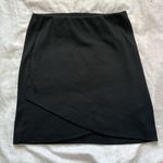 SO High Waisted Ruched Crossover Hem Bodycon Mini Black Casual Skirt Photo 0