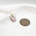Pink Butterfly Necklace Silver Photo 2