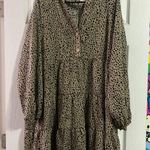 Cupshe Women’s V-neck Speckled Print Long Sleeve Mini Dress Photo 2