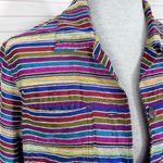 Chico's Chico’s Vintage Rainbow Striped Silk Blend Shirt Jacket Shacket Multicolor Small Photo 4