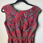 VTG Women’s 1960’s A Line Pencil Skirt Dress Red & Blue Embroidered Size 10 Photo 1