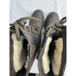 Womans SMNY Fireside Midcalf Combat Boots 5.5 M Brown Quilted Lined Lace Up Zip Photo 5