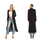 NBD NWT  Sienna Duster Long Coat Size Medium Snap Side Buttons Black Photo 1