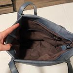 Blush NWOT | blue brown lined metallic jeweled medium sized tote shoulder bag Photo 4