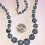 Vintage Blue & Off White Beaded Boho Necklace Photo 4