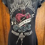 Harley Davidson Harley Davidson Artistry in Iron Sacred Heart Rhinestone Y2K T Flawed Small Photo 6