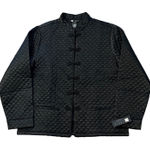 Carole Little Intimates Black Quilted Mandarin Jacket XL Frog Closures NWT Photo 0