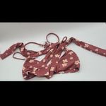 Nirvanic Swim Bikini Fai Wrap Top in Plumeria Clay (M) Red Size M Photo 3