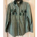 VTG Casey Max Plaid Embroidered Corduroy Collar Scarecrow Grandma Academia Twee Green Size L Photo 0