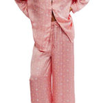 Free People Dreamy Days Floral Print Satin Pajama Set in Floral Coral sz XS NWT Photo 0