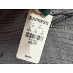EXPRESS Vintage 2000's Y2K Long Sleeve Sweater Slim Fit Gray Ribbed Full Zip NWT Size XS Photo 4
