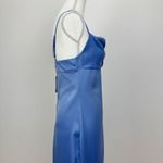 We Wore What  Cowl Midi Slip Dress Satin Charmeuse Slate Blue Classic US 2 NWT Photo 8