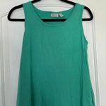 LOGO By Lori Goldstein 4/$25 Logo Lori Goldstein Camilla Tank Dress Caribbean Sea Midi Eyelet Hem Sz XS Photo 1