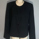 Harvé Benard Harve Benard collarless black 3 button blazer jacket woman’s size 12 vintage Photo 0
