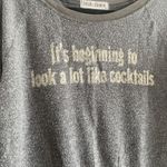 Womens XS Graphic Pullover Sweatshirt Look Like Cocktails Raglan Cozy Wine Gray Photo 1