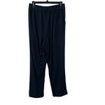 Woman Within Wide Leg Knit Pants Womens Size 18/20 L Black Pull On Soft Stretch Photo 2