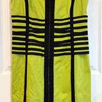 Per Se  Chartreuse Green Black Sleeveless Zip Front‎ Dress Size 10 Photo 0