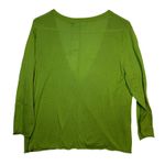 Tori Richard  Women's Green Button Front Cardigan Sweater L Preppy Office Holiday Photo 2