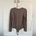Nuuds bodysuit brown waffle knit cotton blend size medium casual minimalist Photo 1