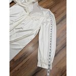 Vanity Fair  Vintage Long Nightgown Robe Peignoir Cream Lace Trim Button Front M Photo 7