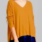 Wild Fable  Long Sleeve V-Neck Cozy Rib Oversized Shirt Sweater Large Brown Photo 0