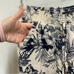 SOUND STYLE by Beau Dawson Linen Rayon Wide Leg Floral Pants size large Blue Photo 3