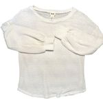 BIBI Size Small Womens Cream Waffle Knit Sweater Cozy Poly Photo 3