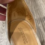 Anthropologie Soludos espadrille woven raffia heel one strap sandals beige tan neutral suede 8 Photo 4