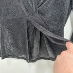 Heartloom Silver Drapey Wrap Blouse Shimmer Blouse Size XS Party Chic Photo 2