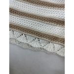 Madden NYC Striped Crochet Knit Shorts Women Drawstring Beach Boho Tan Sz L White Size L Photo 3