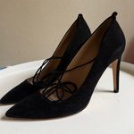 J.Crew  made in Italy beautiful black suede ankle tie heels Photo 1
