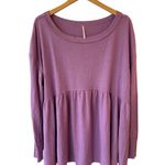 Free People Forever Your Girl Baby Doll Top Long Sleeve Purple Women Size Large Photo 2