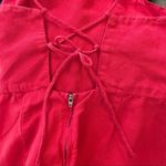 ZARA 21.  Linen Cotton Blend Red Mini Dress Photo 3