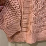 LOVE BY CHELSEY PINK CABLE KNIT SWEATER LIGHT WEIGHT LONG SLEEVE COTTON ACRYLIC Size L Photo 5