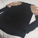 New Boutique Sequins Long Sleeved Top Black Size M Photo 10