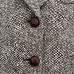 DKNY VTG  Wool Blend Brown Tweed Blazer Jacket leather button lined coat Photo 2
