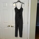 Boohoo jumpsuit cutouts black white stripe size 10 Photo 16