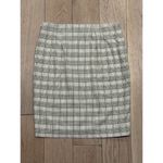 Ann Taylor  Short‎ Pencil Mini Skirt Womens 4P S Green Cream Plaid Lined Slit EUC Photo 5