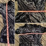 Modcloth  Peak of Chic Crushed Velvet Top Faux Wrap Puff Sleeve Blue S Photo 9