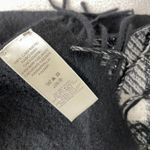 Burberry Cashmere Scarf Black White Metallic Thread Fringe Novacheck Plaid Photo 4